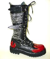 Ботинки высокие Ranger "Black Fire" 16 колец 3 ремня + цепи
